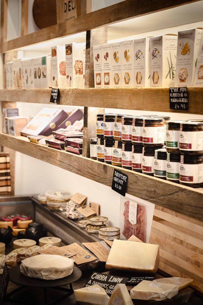 Retail interior at Corn Hall Deli, Cirencester — hospitality and brand photography by Lou Carruthers