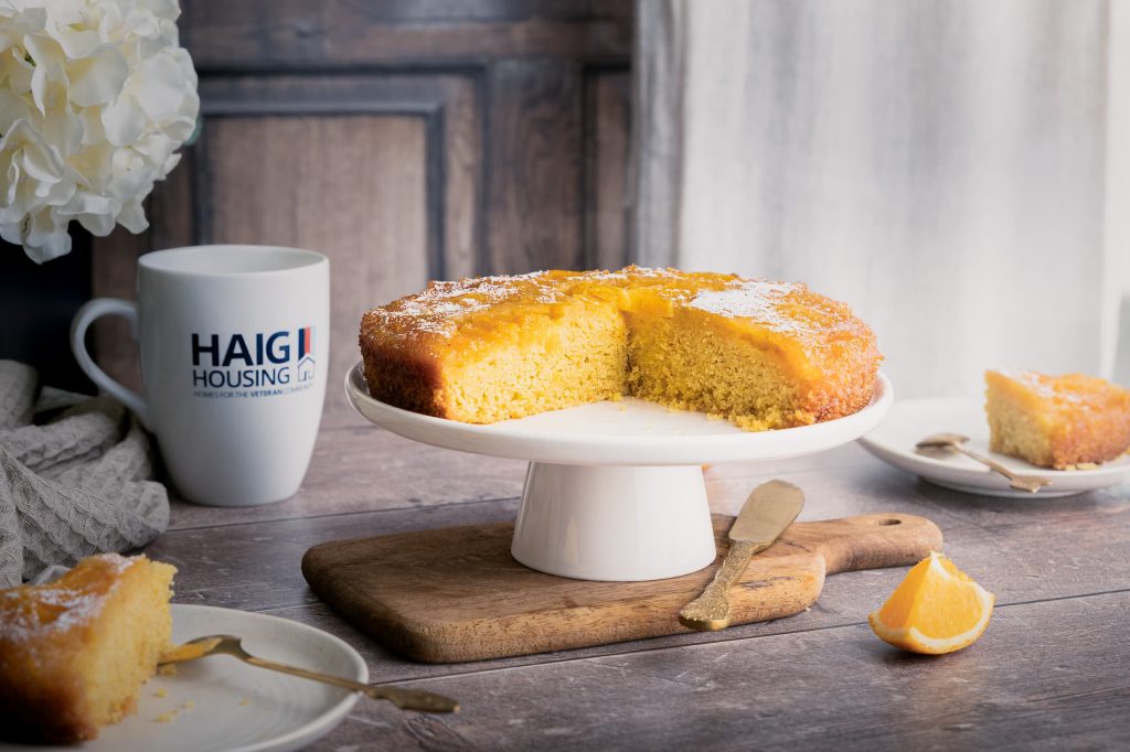 Haig Housing - VE Day 80 Orange Polenta Cake - Lou Carruthers Photography - Cotswold Food Photographer