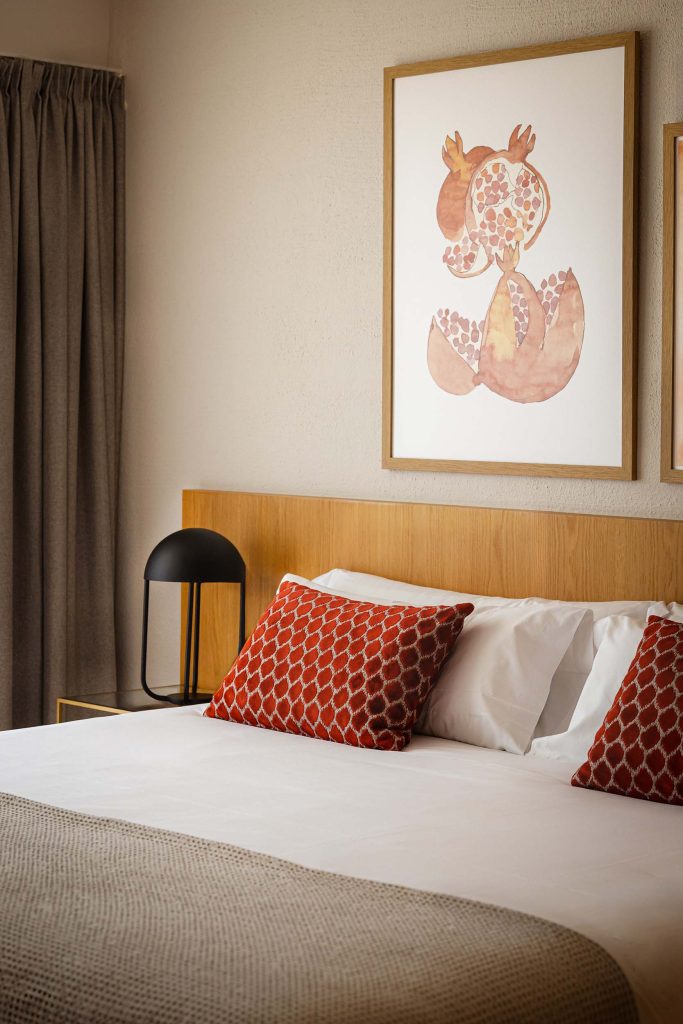 Boutique hotel bedroom at Malbuger Nou in Menorca
