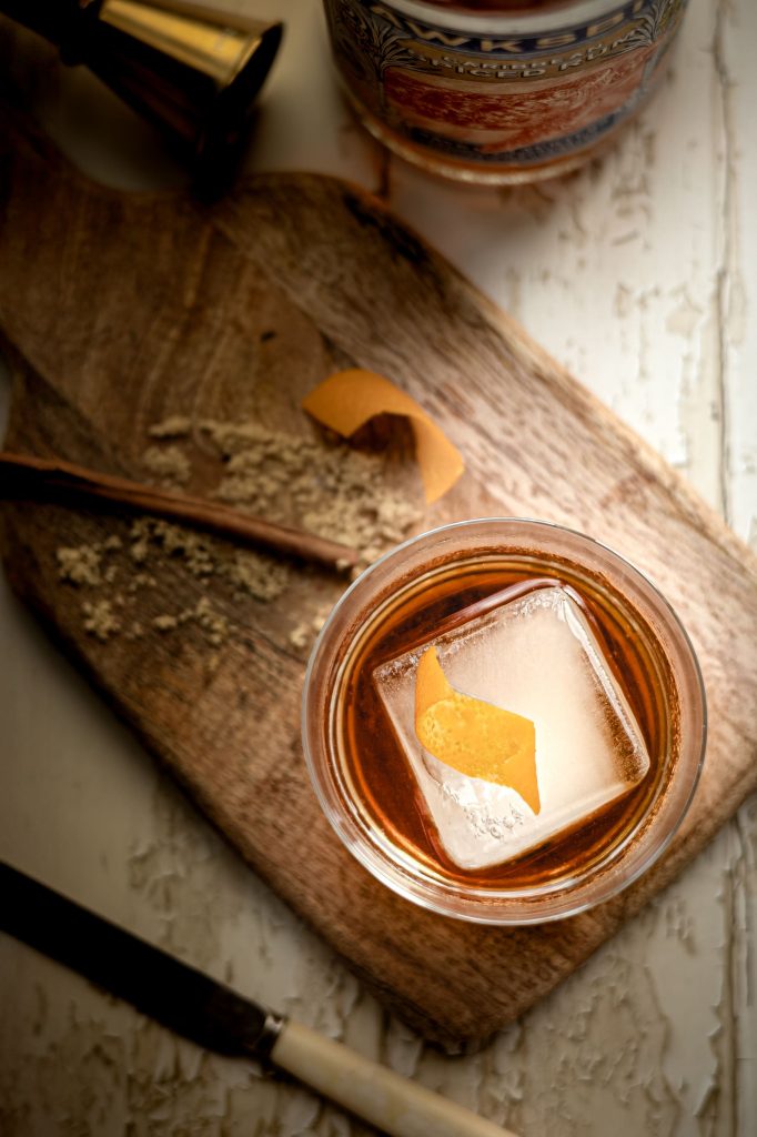 Hawkesbill Spiced Rum Old Fashioned - Lou Carruthers Drink Photographer - Cotswold Food and Drink Photography
