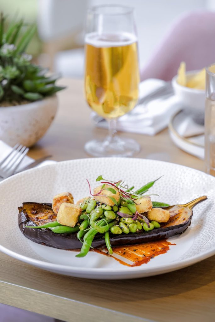 Roasted Aubergine -Siddington Park Restaurant Photography - Lou Carruthers Photography - Cotswold Food Photographer